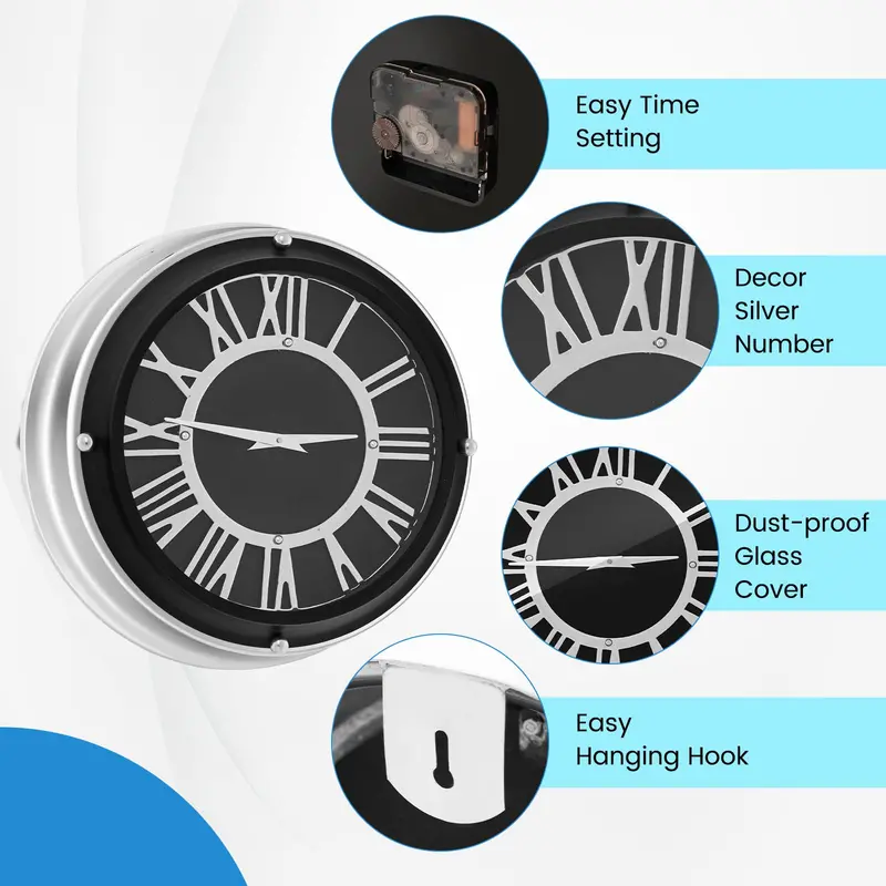 Silent Quartz Wall Clock – Non-Ticking Modern Decorative Timepiece
