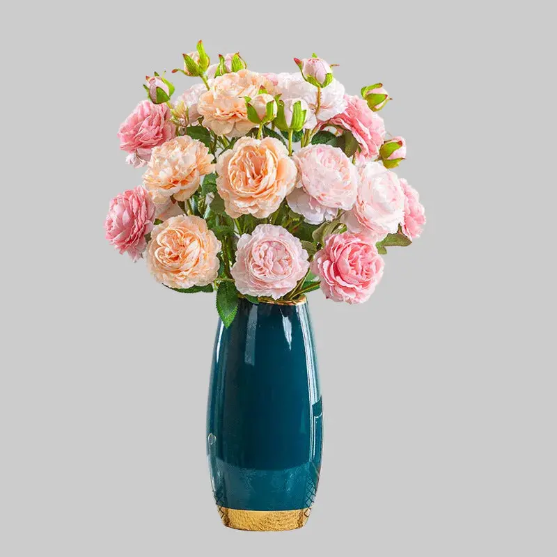 Silk Dried Flower Bouquet – Soft-Toned Arrangement for Contemporary Living Spaces