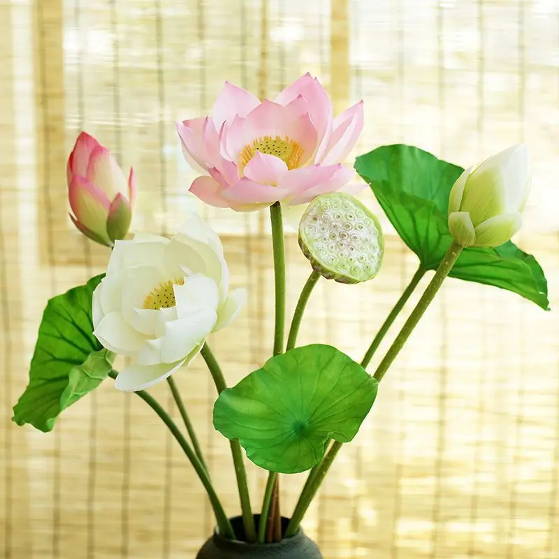 Silk Lotus & Seed Pod Arrangement – Botanical-Inspired Decor for Ponds, Ceremonies & Interiors