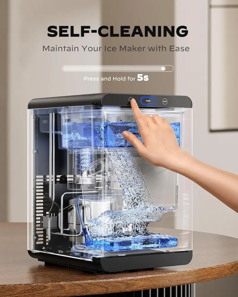 Silonn Countertop Nugget Ice Maker – Pull-Out Water Tank, Removable Ice Basket, Fast Ice Production