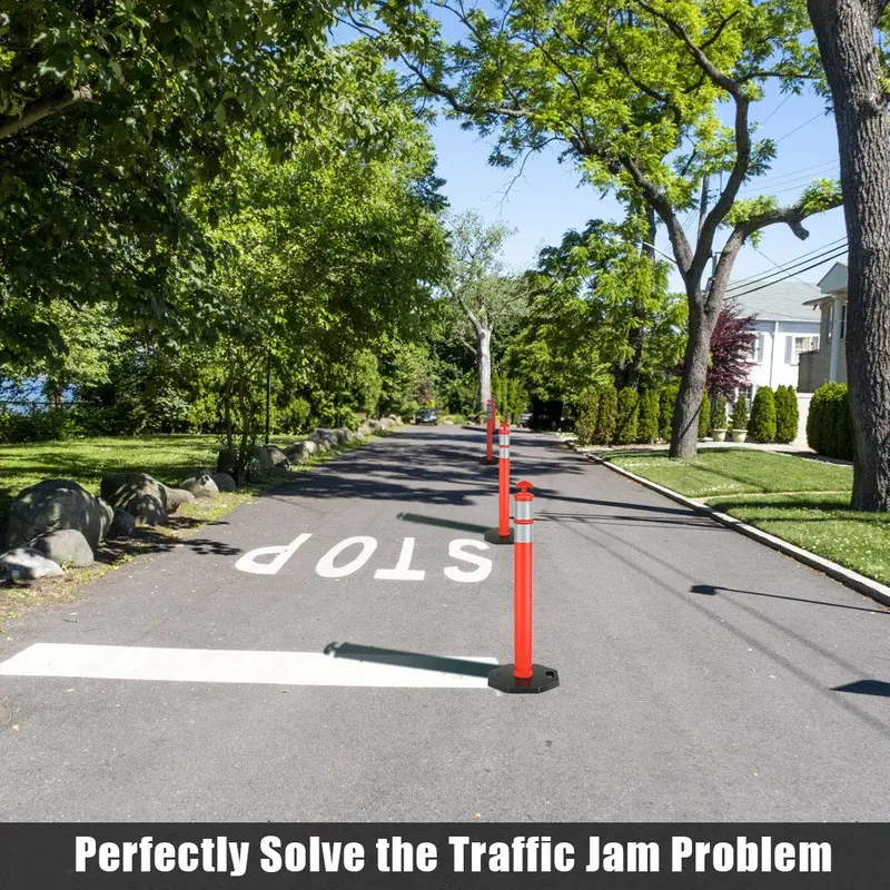 Six-Pack 45-Inch Traffic Delineator Cones – Reflective Collars and Sturdy Base for Safety Barriers 2