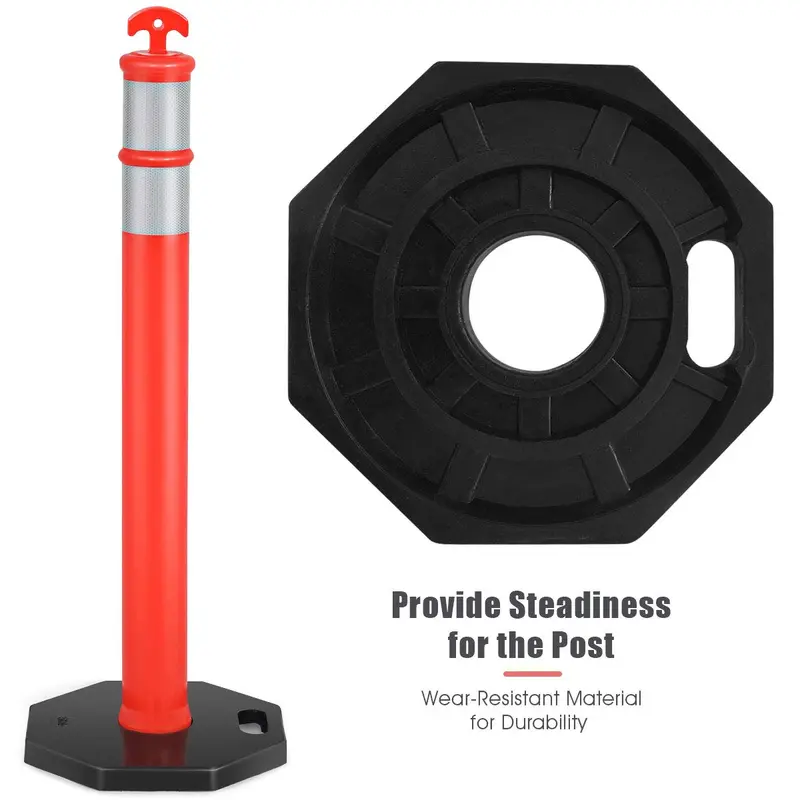 Six-Pack 45-Inch Traffic Delineator Cones – Reflective Collars and Sturdy Base for Safety Barriers