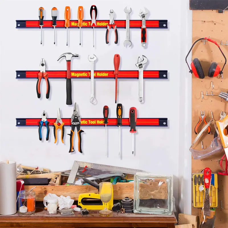 Six-Piece 18-Inch Magnetic Tool Holder Bars for Workshop Organization 2
