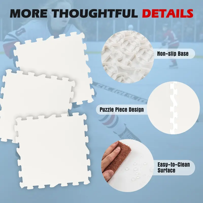 Skateable Artificial Ice Flooring Tiles for Indoor or Outdoor Hockey Training 2