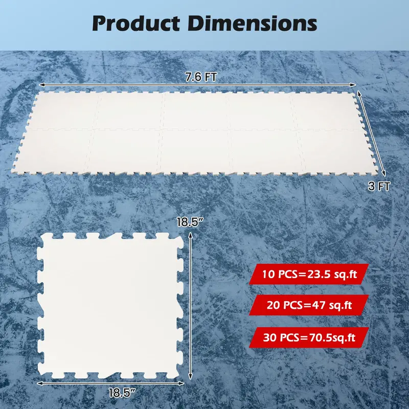 Skateable Artificial Ice Flooring Tiles for Indoor or Outdoor Hockey Training