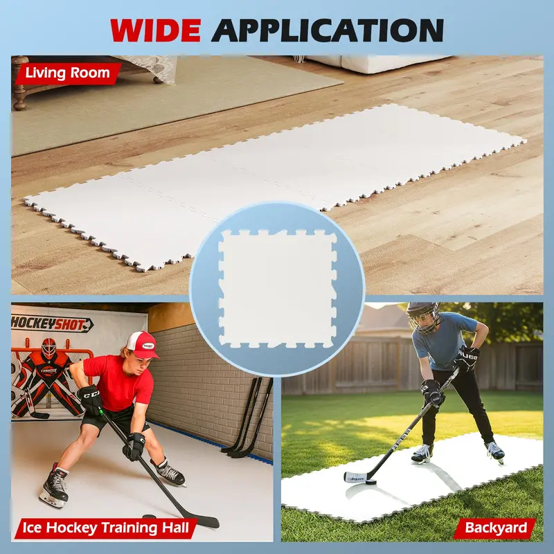 Skateable Artificial Ice Flooring Tiles for Indoor or Outdoor Hockey Training