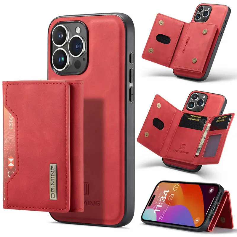 Sleek Black Executive Leather Wallet Case for iPhone