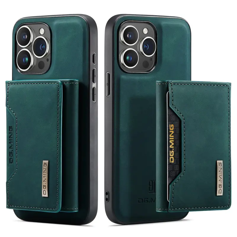 Sleek Black Executive Leather Wallet Case for iPhone