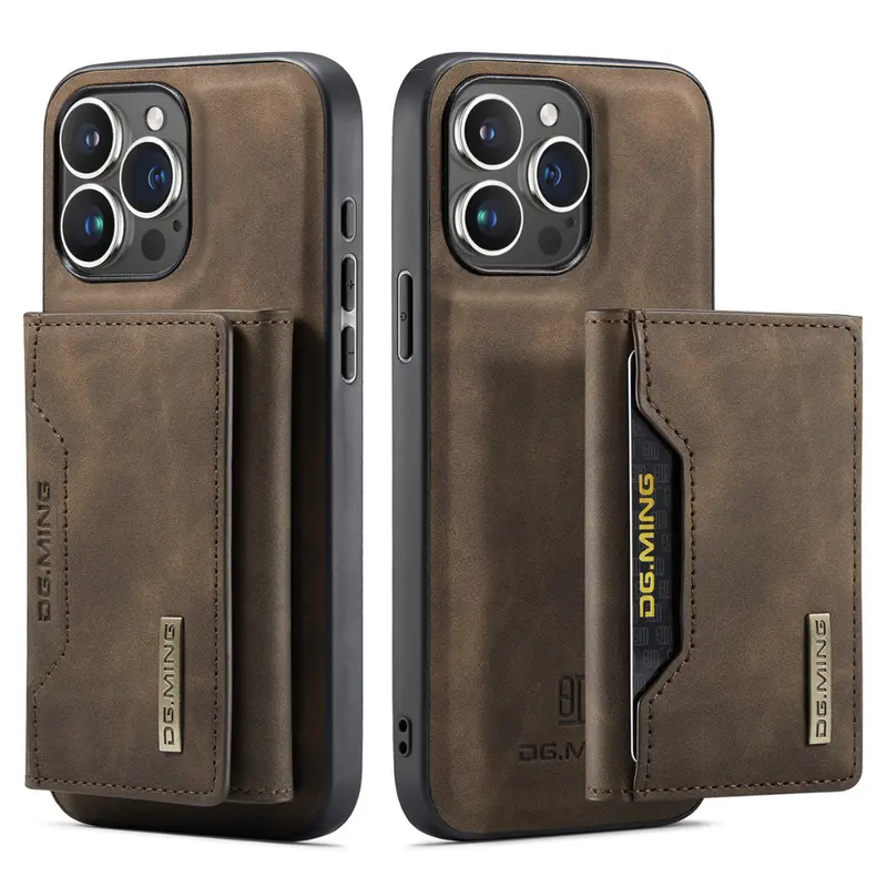 Sleek Black Executive Leather Wallet Case for iPhone