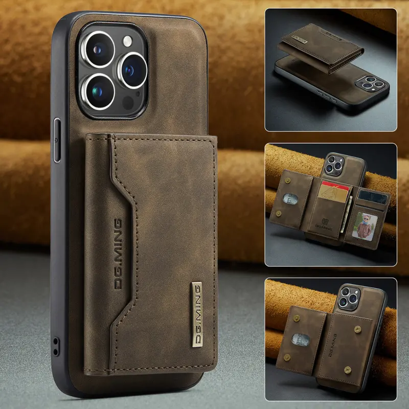 Sleek Black Executive Leather Wallet Case for iPhone
