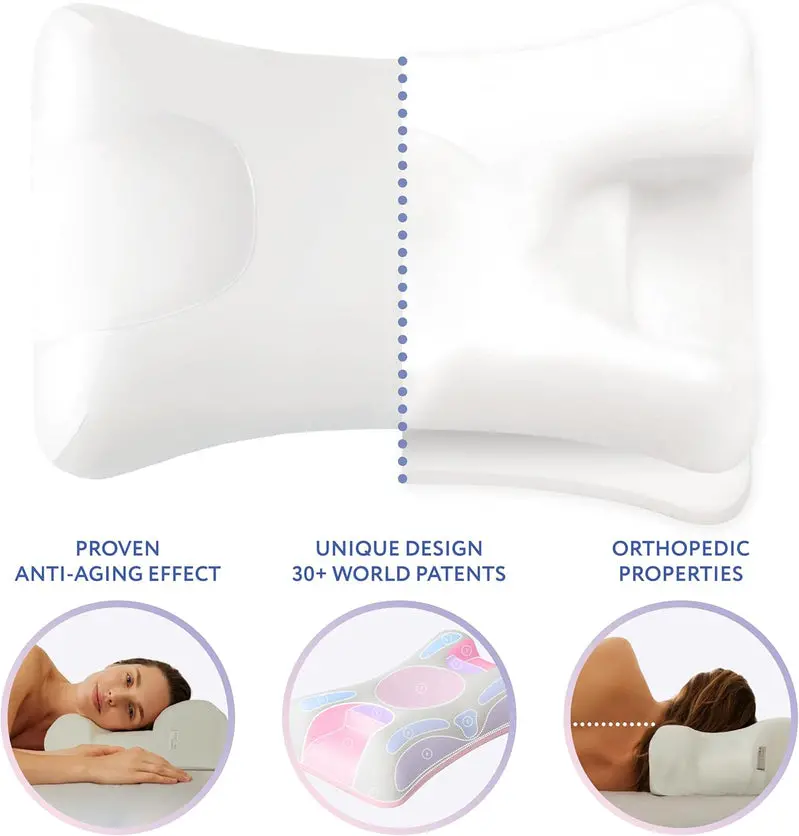 SLEEP & GLOW Omnia Adjustable Anti-Aging Beauty Pillow with Contoured Memory Foam