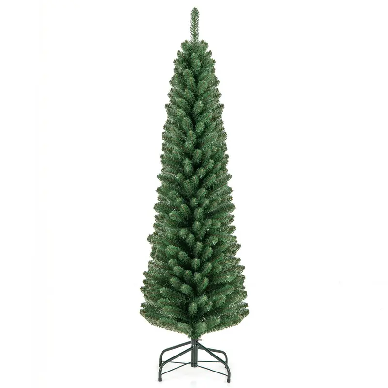 Slender Artificial Christmas Tree (5–8 ft) with Quick-Shape Technology