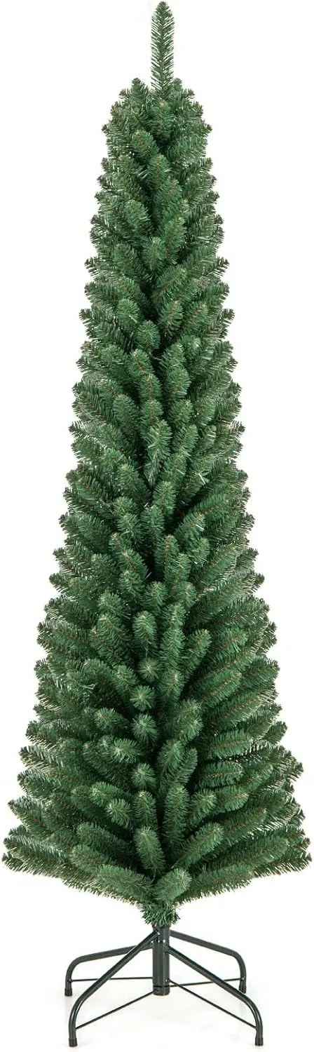 Slender Artificial Christmas Tree (5–8 ft) with Quick-Shape Technology