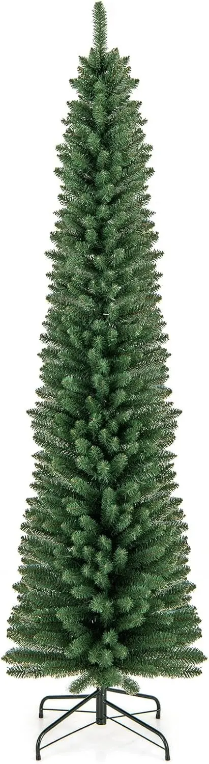 Slender Artificial Christmas Tree (5–8 ft) with Quick-Shape Technology