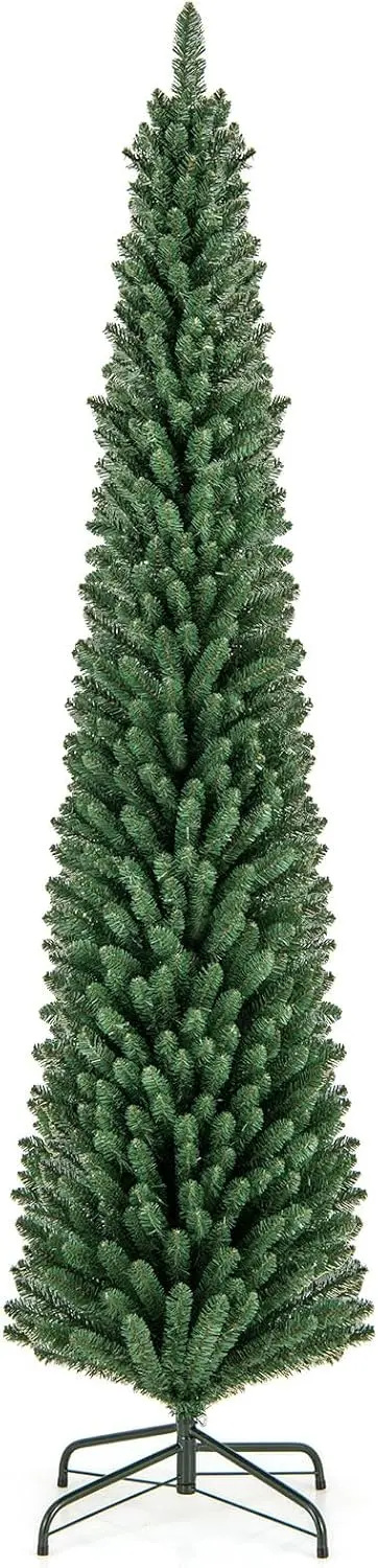 Slender Artificial Christmas Tree (5–8 ft) with Quick-Shape Technology