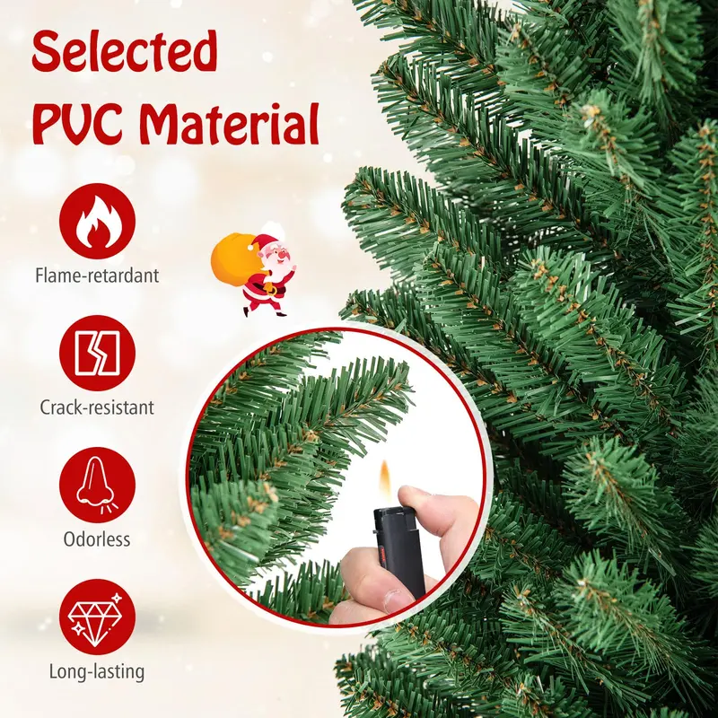 Slender Artificial Christmas Tree (5–8 ft) with Quick-Shape Technology