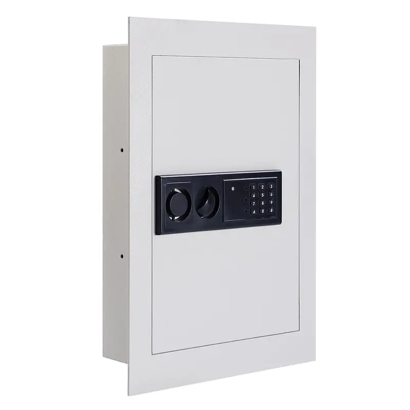 Slim 22-Inch Wall-Mounted Safe, Concealed In-Wall Security Box Fits Standard Stud Spacing