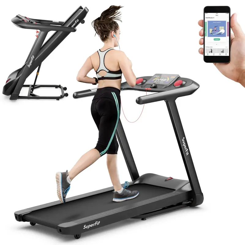 Smart Folding Treadmill – 4.75 HP Motor with 15% Auto Incline, Voice Control, and App Connectivity