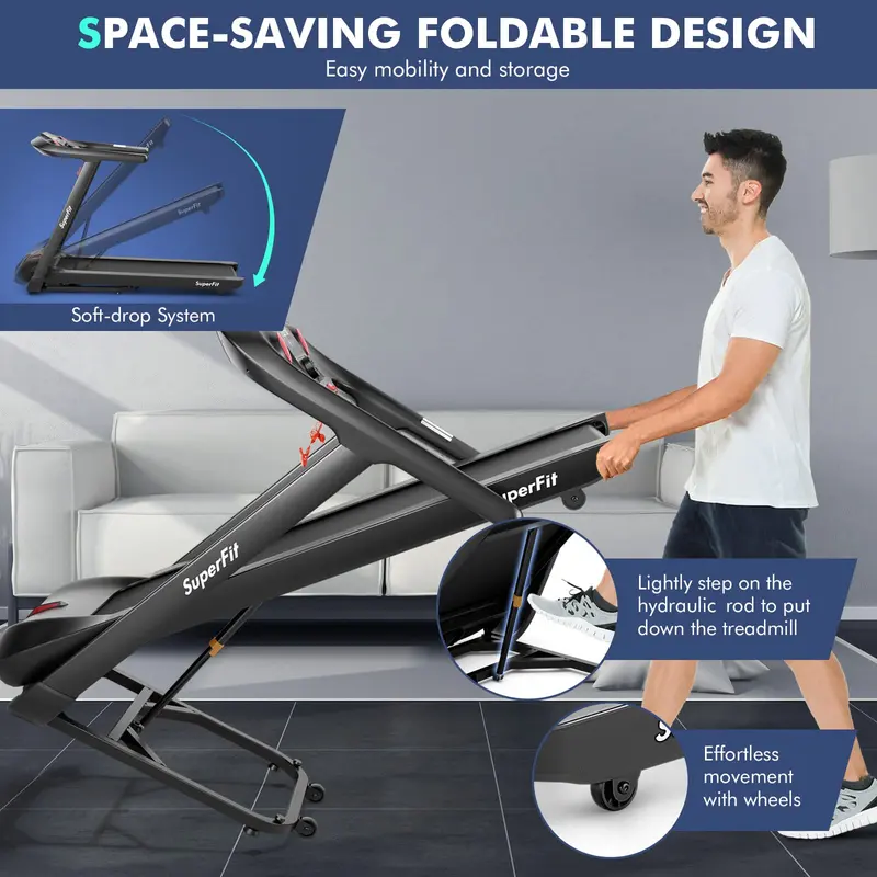 Smart Folding Treadmill – 4.75 HP Motor with 15% Auto Incline, Voice Control, and App Connectivity