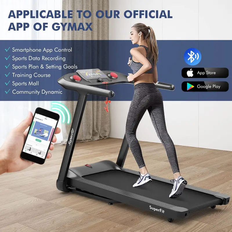 Smart Folding Treadmill – 4.75 HP Motor with 15% Auto Incline, Voice Control, and App Connectivity