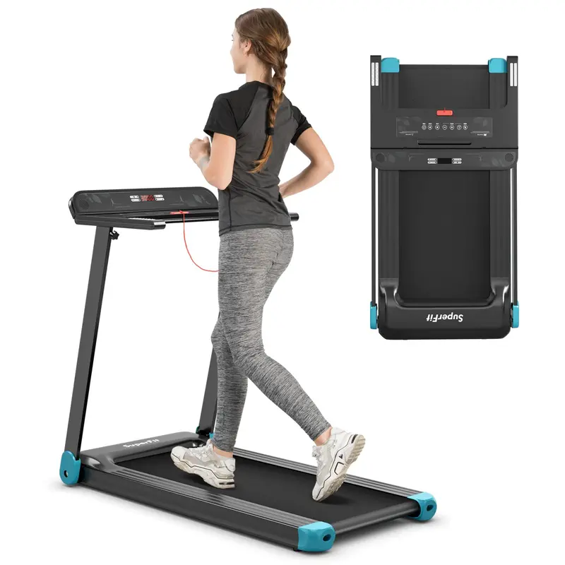 Smart Folding Treadmill – Compact Superfit Model with Bluetooth Speaker and App Connectivity