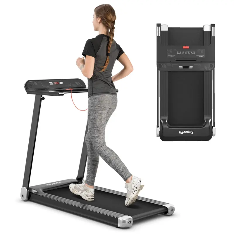Smart Folding Treadmill – Compact Superfit Model with Bluetooth Speaker and App Connectivity