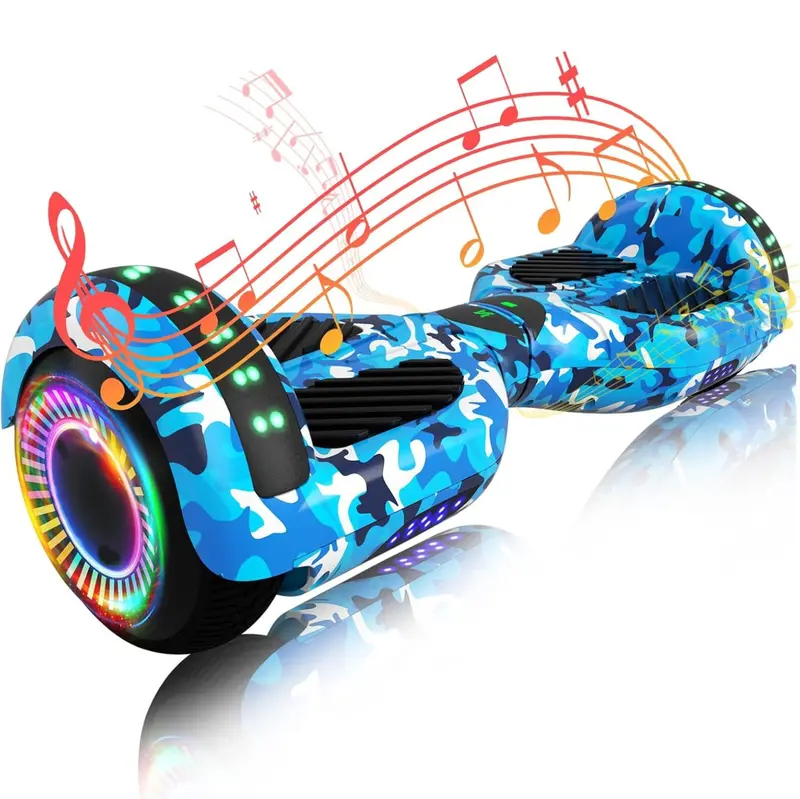 Smart Hoverboard Featuring Dual 250W Motors, Bluetooth App Control & LED Lighting