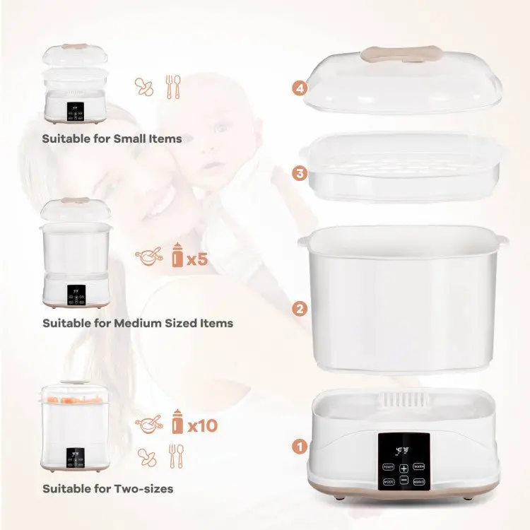 Smart LED-Controlled Baby Bottle Sterilizer and Dryer (3-in-1)