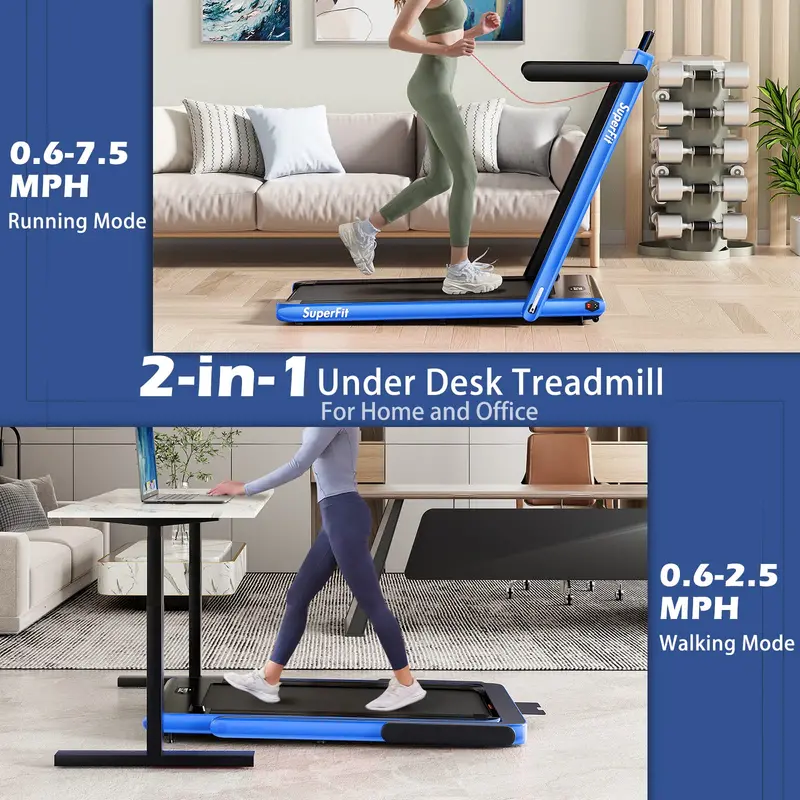 Smart Under-Desk Treadmill – 2.25HP Folding Model with App Connectivity