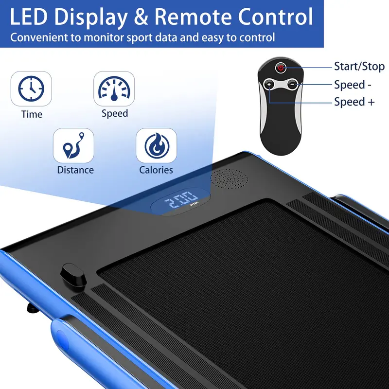 Smart Under-Desk Treadmill – 2.25HP Folding Model with App Connectivity