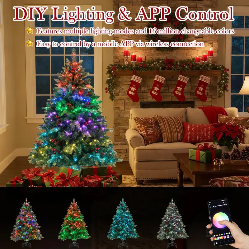Smart Wi-Fi Enabled Christmas Tree — APP-Controlled RGB Lighting & Remote Operation 2