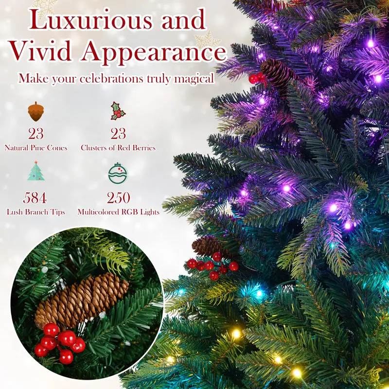 Smart Wi-Fi Enabled Christmas Tree — APP-Controlled RGB Lighting & Remote Operation