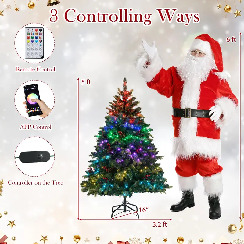 Smart Wi-Fi Enabled Christmas Tree — APP-Controlled RGB Lighting & Remote Operation