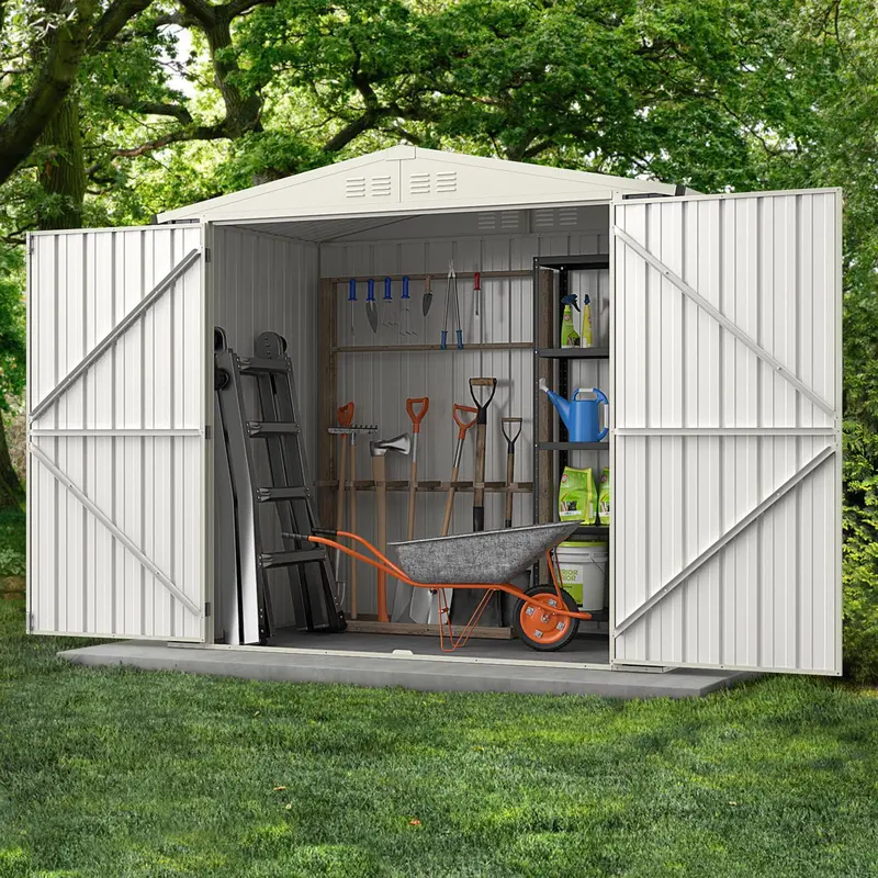 Snap-Together Metal Outdoor Storage Shed – Weather-Resistant Color-Coated Utility Structure 2