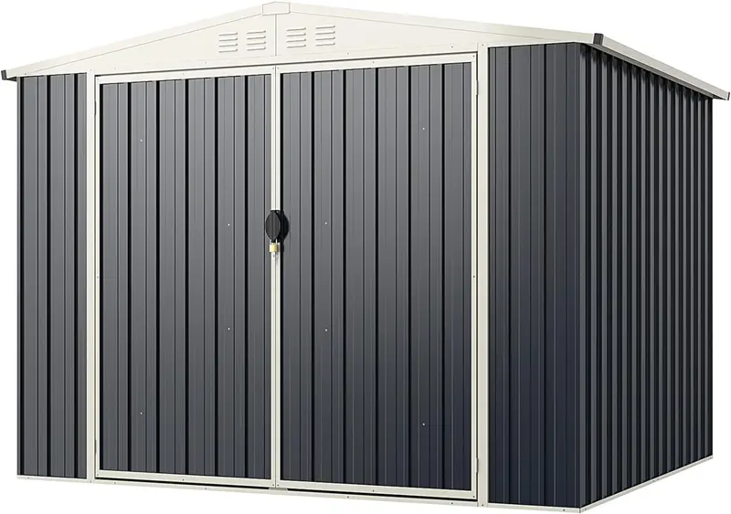 Snap-Together Metal Outdoor Storage Shed – Weather-Resistant Color-Coated Utility Structure
