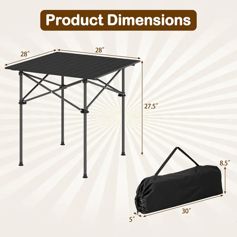 Snap-Together Portable Camping Table with Compact Fold Design and Included Carry Bag 2