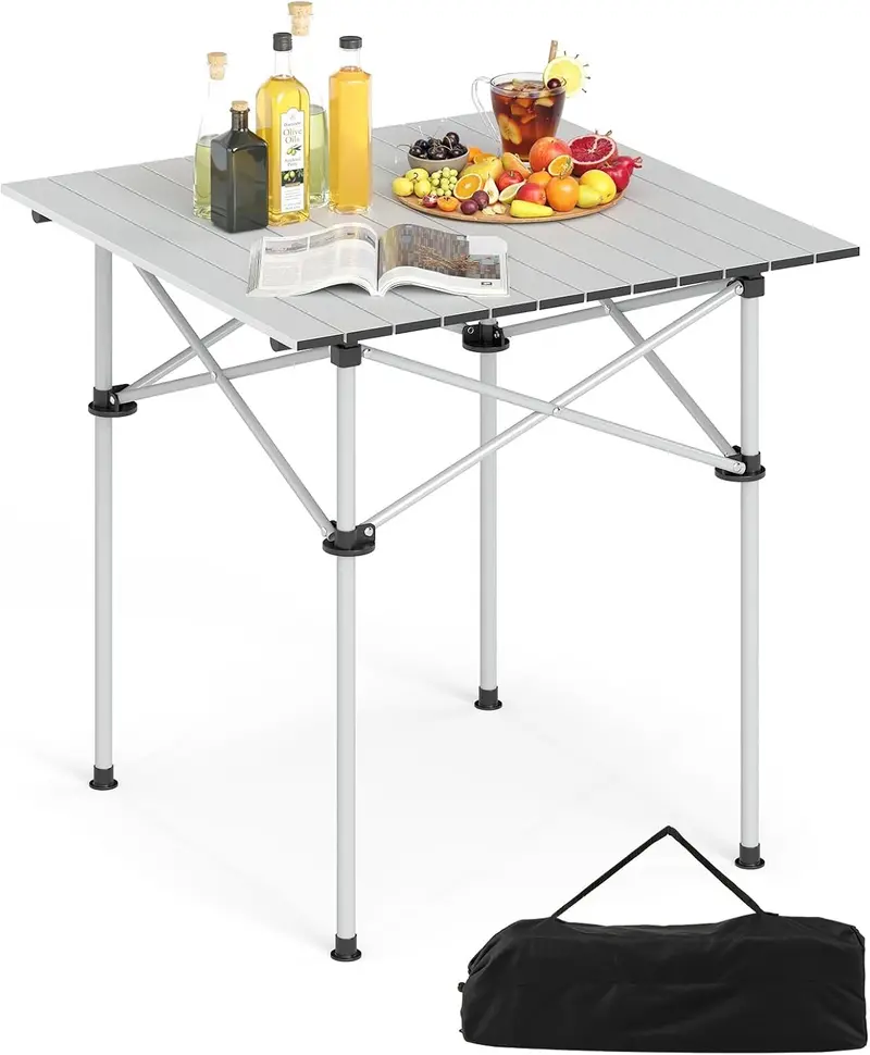 Snap-Together Portable Camping Table with Compact Fold Design and Included Carry Bag