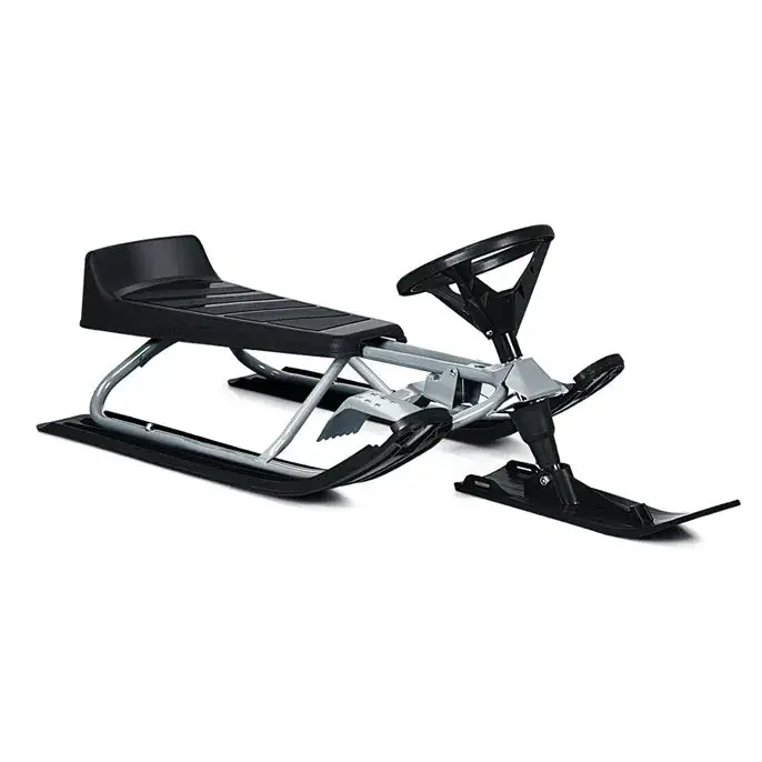 Snow Racer Sled with Twin Brake System and Stable Slider Board Design