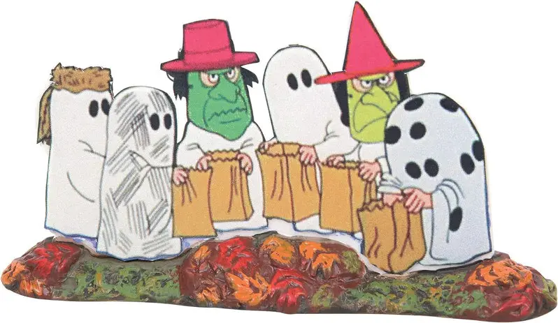 Snow Village Trick-or-Treat Lane – Peanut House Miniature Halloween Display