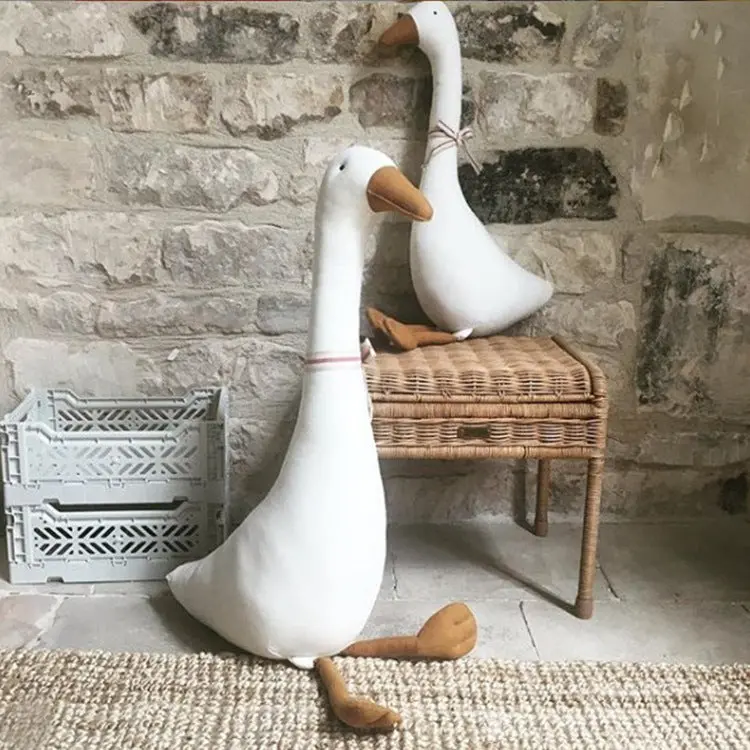 Soft Goose-Shaped Plush Pillow Toy for Kids and Adults