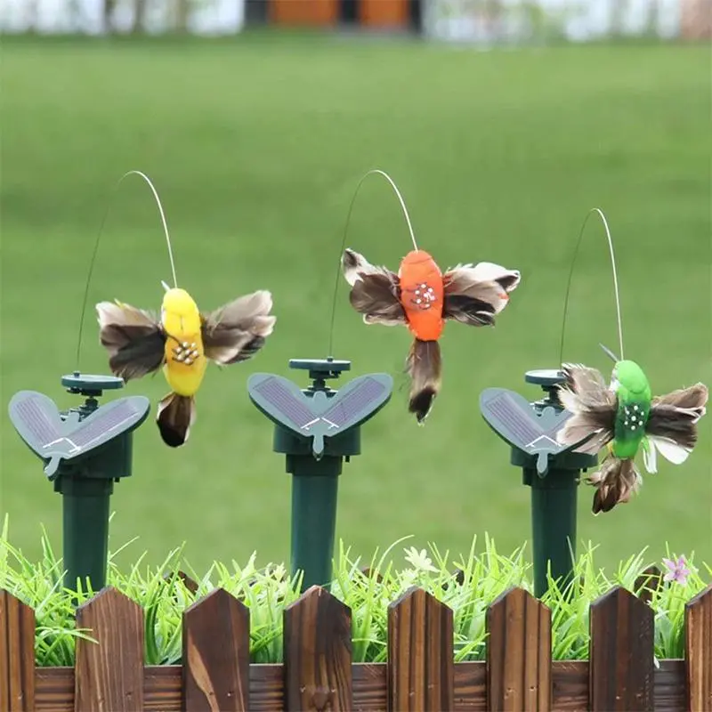 Solar Dancing Hummingbird and Butterfly Ornament | Animated Garden Accent 2