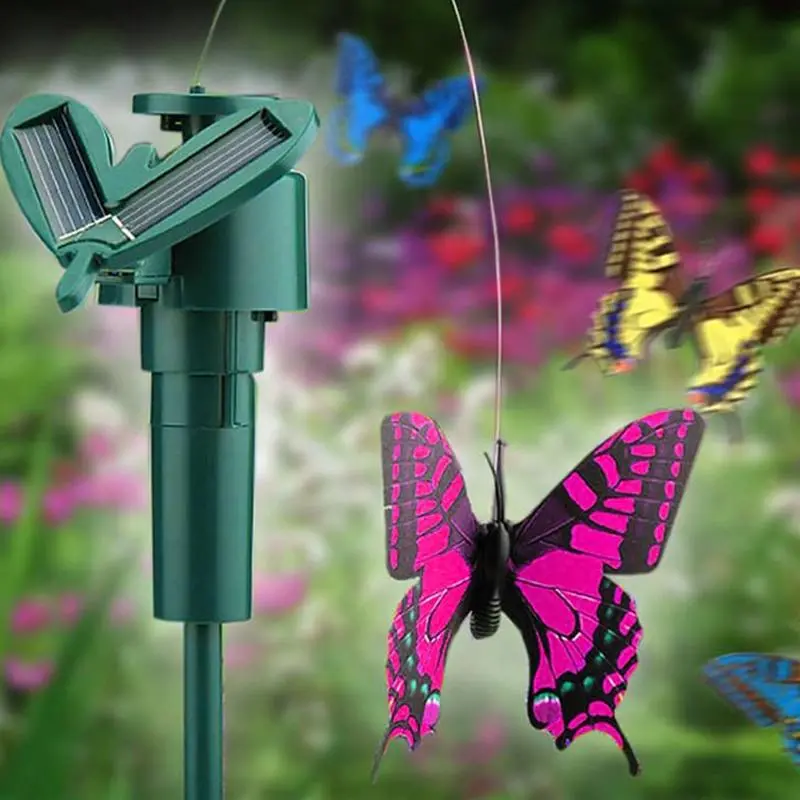Solar Dancing Hummingbird and Butterfly Ornament | Animated Garden Accent