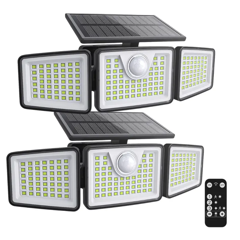 Solar-Powered 2500LM Motion-Sensor Floodlight with Remote Control 2