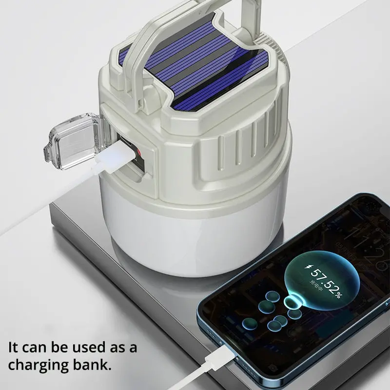 Solar-Powered USB-Rechargeable Explorer Camping Light – Weather-Resistant LED Lantern