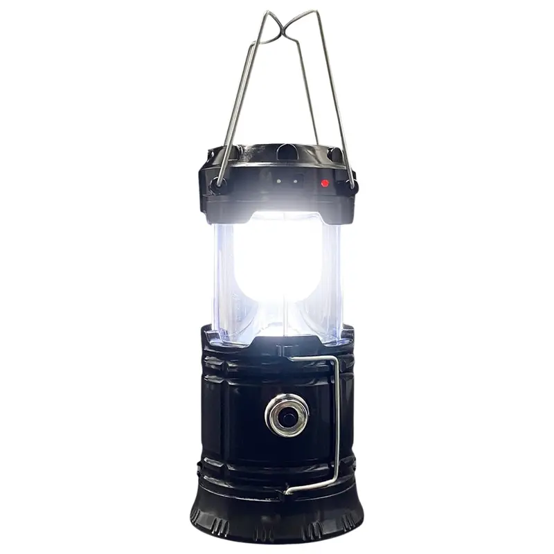 Solar + USB-Rechargeable Collapsible LED Camping Lantern with 360° Illumination