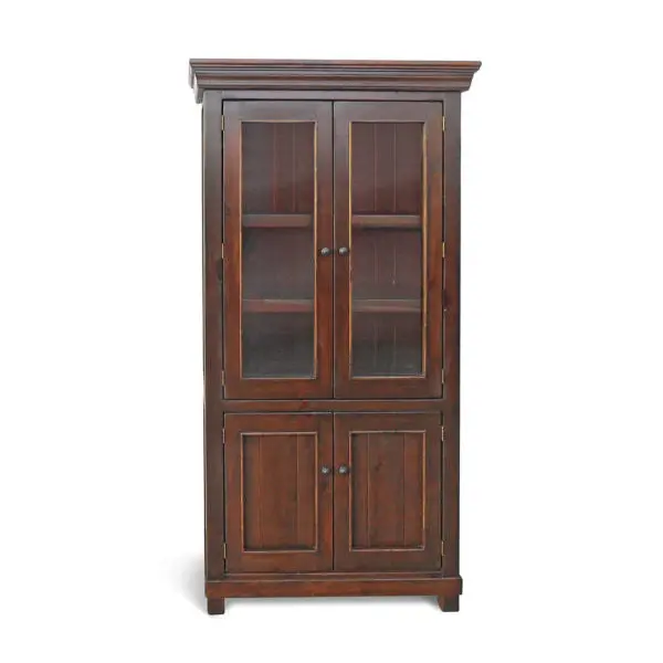 Sonoma Modern Display Cabinet with Open Shelving and Cabinet Storage