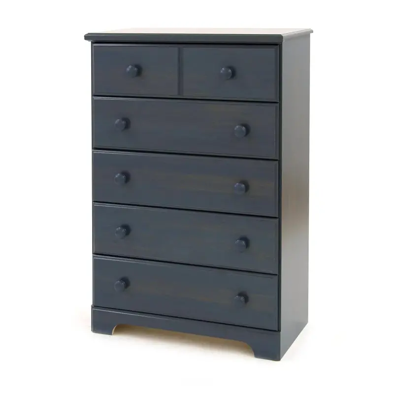 South Shore Summer Breeze 5-Drawer Dresser – Modern Blueberry Finish Solid Wood Chest