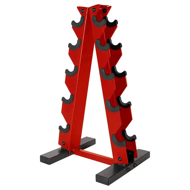 Space-Saving A-Frame Dumbbell Rack for Home Gym Organization