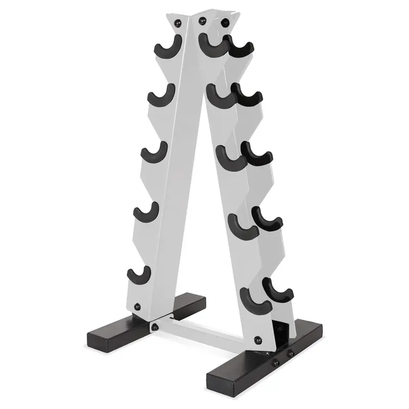 Space-Saving A-Frame Dumbbell Rack for Home Gym Organization