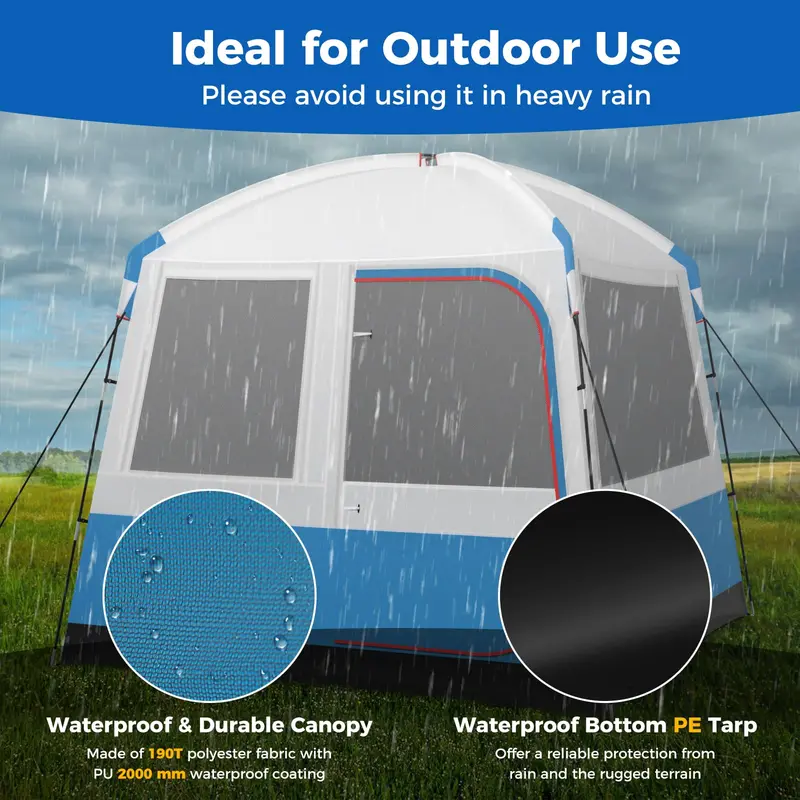 Spacious 3–5 Person Camping Tent — Cabin-Style Shelter with Double-Layer Mesh Front Door